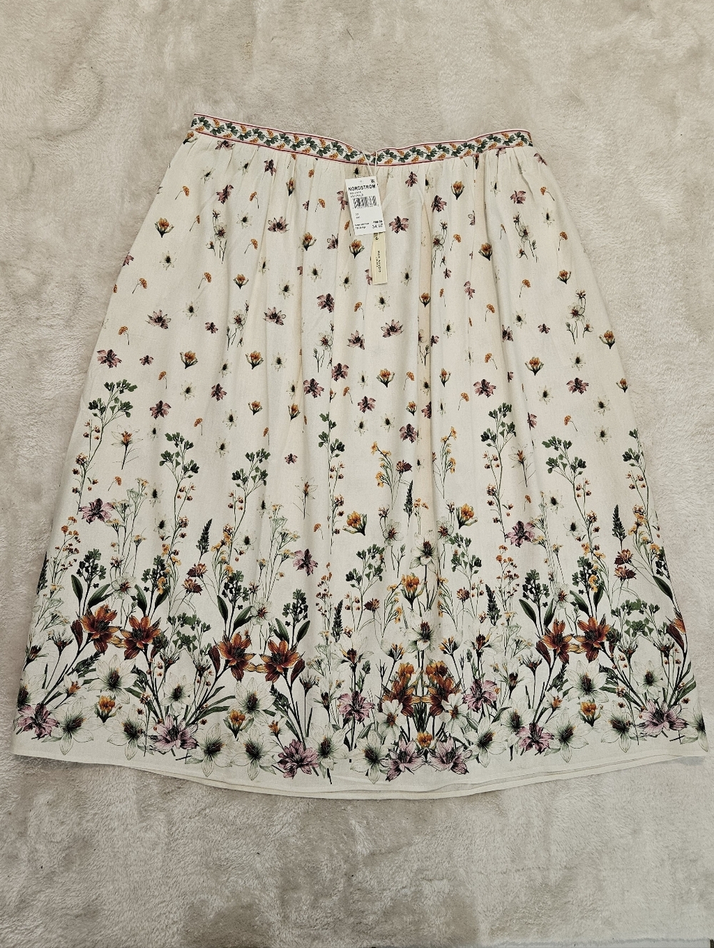 NWT Max Studio Floral Midi Skirt Plus Size 2X Cottagecore Feminine Bohemian - Picture 3 of 10